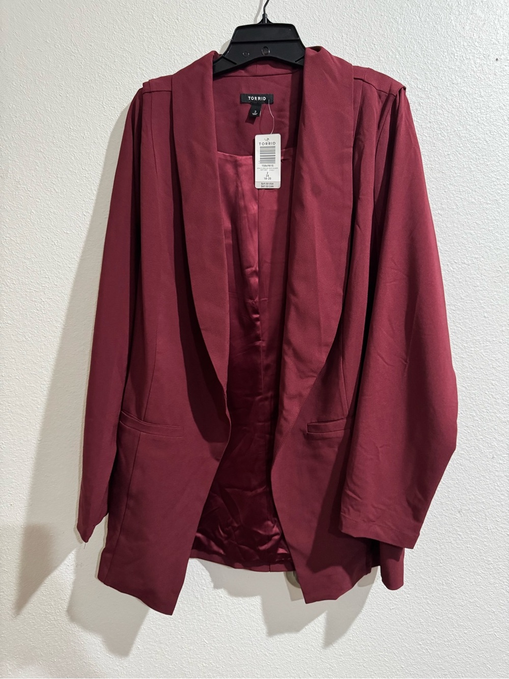 Torrid Women's Wine Open-Front Blazer Jacket